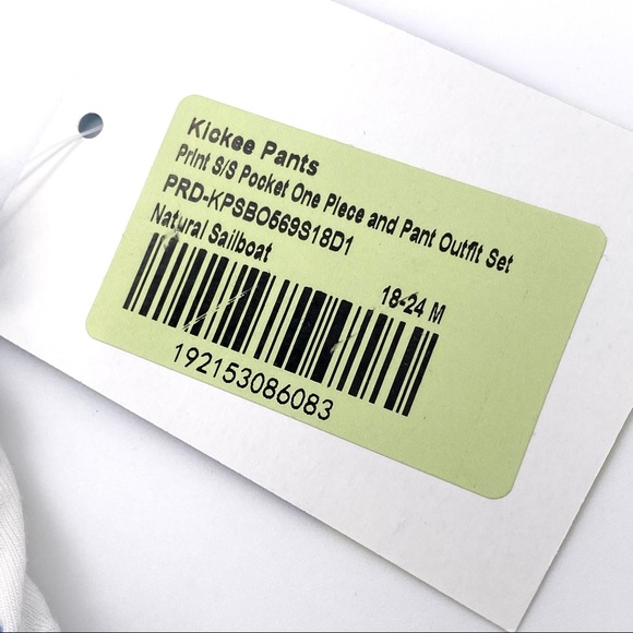 NWT KicKee Pants Natural Sailboat Bodysuit & Pants, 18-24m - Picture 14 of 15